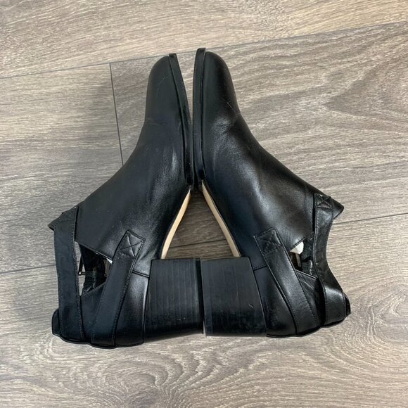 SENSO Biker Moto Buckle Leather Ankle Boots Booties Cut out sides Black Size 6 - Picture 12 of 16